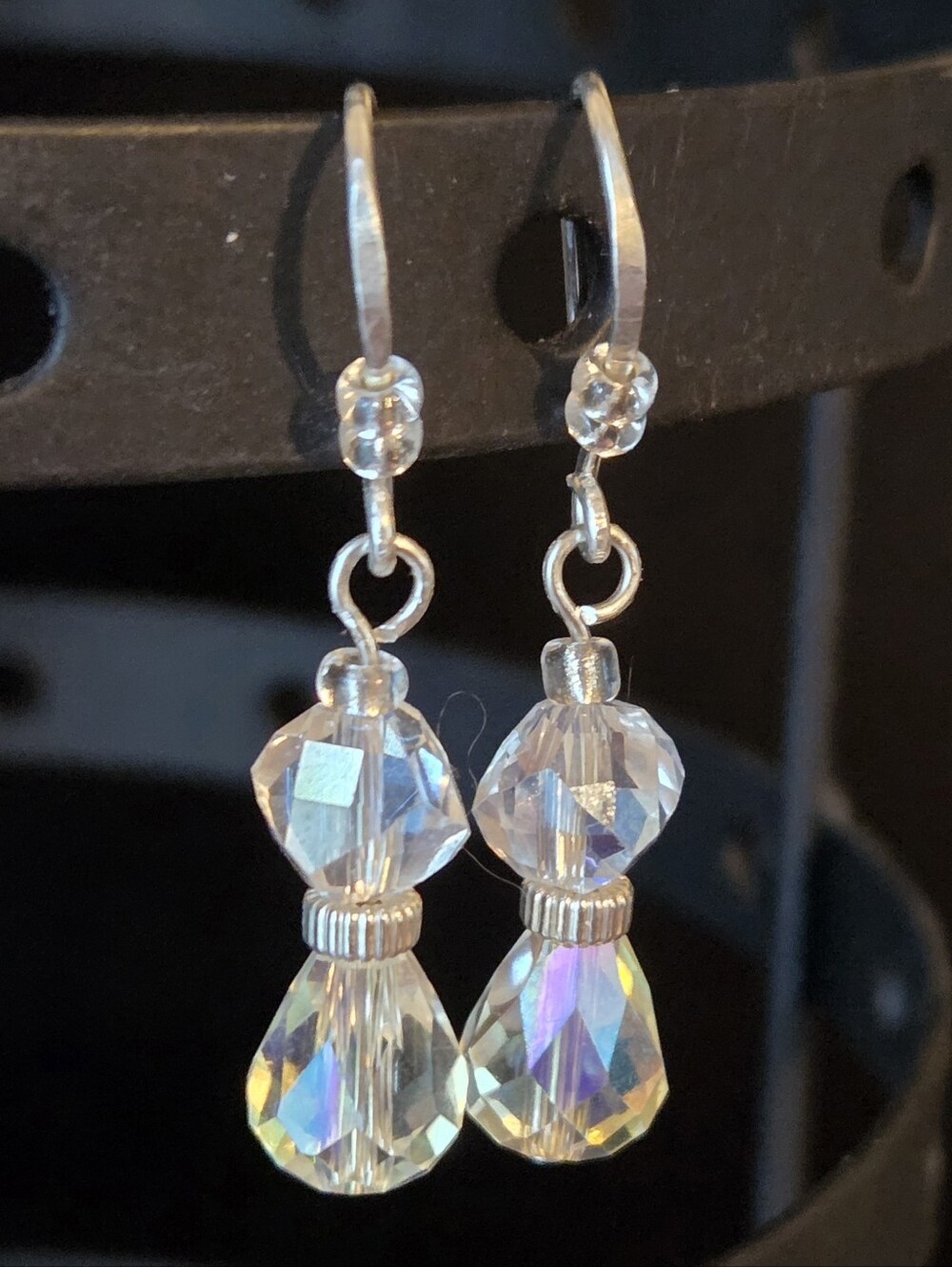 A Rainbow Of Sparkles Dangle Earrings, Argentium Silver